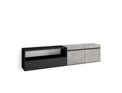 Móvel de Tv 200X45X35cm para Televisores Até 80 Estante para Tv Cimento SKRAUT HOME