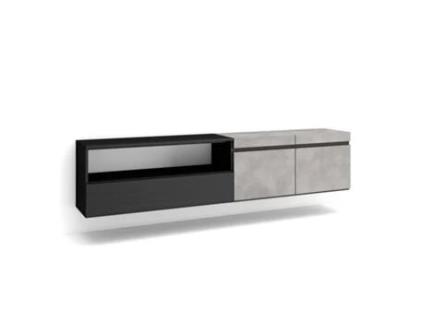 Móvel de Tv 200X45X35cm para Televisores Até 80 Suspensos Cimento SKRAUT HOME