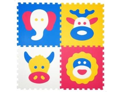 Tapete quebra-cabeça de espuma para bebês de 4 peças animais C'Baby COLORBABY