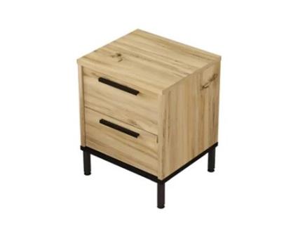 Mesa De Cabeceira Com 2 Gavetas E Pés De Metal VENPRODIN
