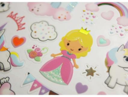 Autocolantes Princesinhas e Unicórnios Dourado e Glitter GLOBAL GIFT