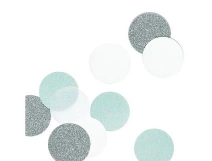 30 Confetes Prata e Azul Menta ARTEMIO