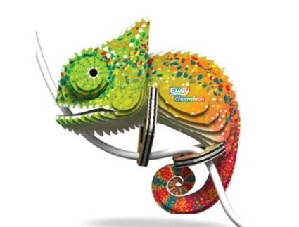 Puzzle EUGY Chameleon 3D 28 Peças Animais