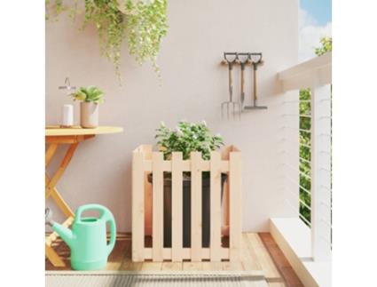 Vaso de Jardim com Design de Cerca 60X60X60 Cm Pinho Maciço VIDAXL