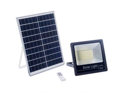 Refletor Led Solar 120W ELEDCO Luz Neutra 4000K Controle Remoto Autonomia 8-15 Horas