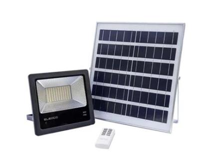 Refletor Led Solar 80W ELEDCO Luz Neutra 4000K Controle Remoto Autonomia 8-15 Horas