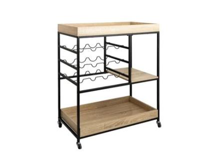 Serveertafel Vinthera Moa Suporte para garrafas Preto Metal 75 x 40 x 91,5 cm