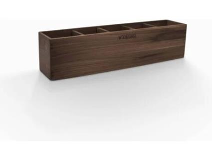 Porta-canetas Ajustável de 5 Secções da WOODSAKA Reka Nogueira (37.2x8.2x9.2 cm)