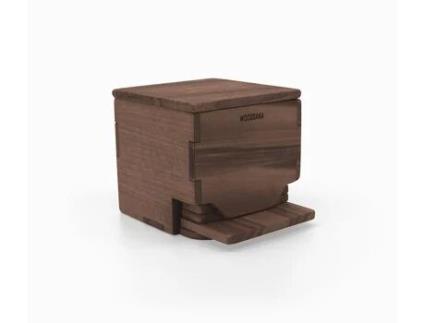 Conjunto de Bases para Copos Rita 8 Peças de Bases para Copos em Madeira de Nogueira WOODSAKA