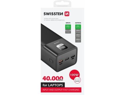 Power Bank Polímero Lítio Lipo SWISSTEN Preto
