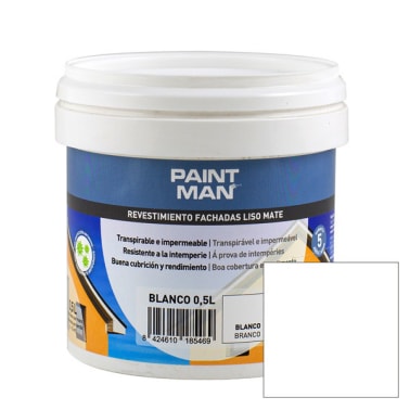 Revestimento fachadas liso mate branco paintman 0,5l