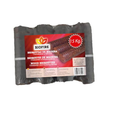 PACK DE BRIQUETES DE MADEIRA 15 KG BIOFIRE