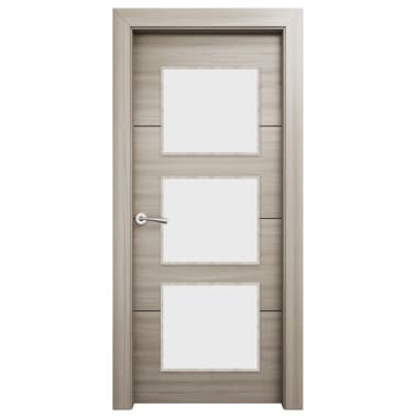 Porta Envidraçada Vali Carvalho Cinzento Esquerda 75 cm