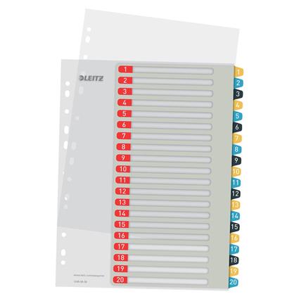 LEITZ Separadores Cosy, A4, 1-20, Personalizáveis, Polipropileno, Várias Cores
