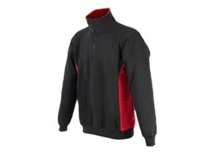 Moletom com zíper bicolor preto e vermelho tamanho L DUVER