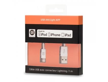 Cabo Telemóvel Usb Lightning D2 DIFFUSION Branco