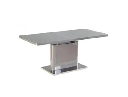Mesa de Jantar Extensível Elenia 140/180X90X76 Cm Cinza Alto Brilho Mdfvidro 110 kg Resiliente CASA VITAL