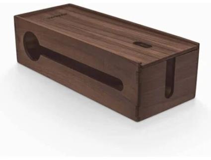 Organizador de Cabos/Estação de Armazenamento e Carregamento com Tampa Deslizante WOODSAKA Reka Grande Nogueira (43.7x14.7x11 cm)