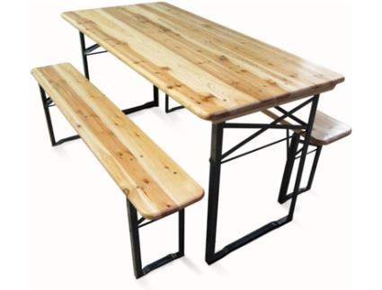 Conjunto de Mesa DMORA Castanho (Madeira - 70x150x76 cm)