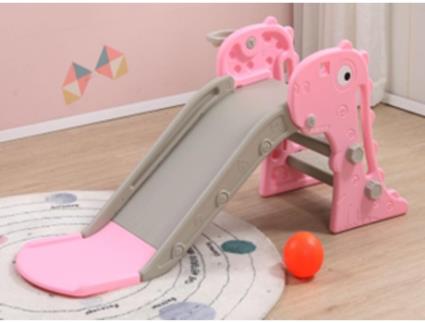 Escorrega Infantil Dobrável Degraus Antiderrapantes Capacidade Máx. 35Kg Rosa Dino (Idade minima recomendada: 4 anos)