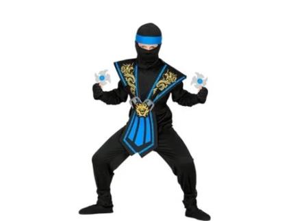 Fato de Menino WIDMANN Ninja Kombat Azul com Armas (Tam.: 5 a 7 anos)