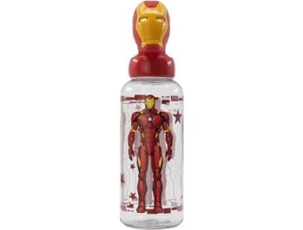 Garrafa Tampa 3D 560Ml Avengers Invincible Force: Iron Man