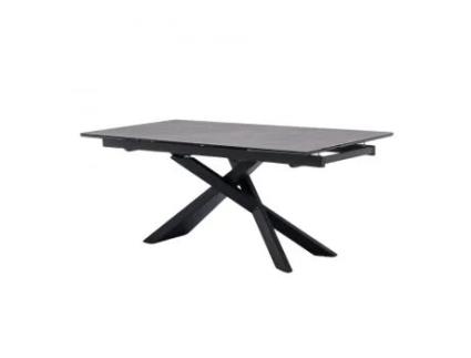 Mesa de Jantar Extensível Benio Cinza Escuro 180/260X90X76 Cm Tampo de Cerâmica e Vidro Pés de Metal 50 kg Máx. CASA VITAL