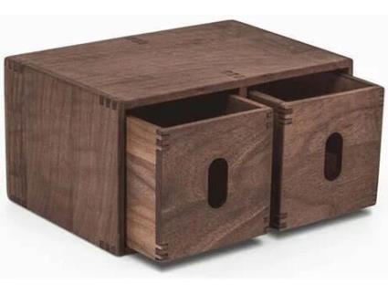 Caixa de Arrumação Multiusos com 2 Gavetas WOODSAKA Sate (18x12.1x9.3 cm)