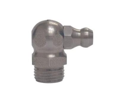 UMETA-1311156-25-25 Graxadeiras Hidráulicas 90º Din 71412 Tipo H3 (R.1/8'-28 Bsp X L.20 X Ø11 Latão)