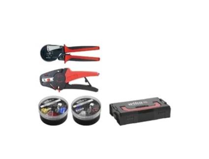 Ferramenta De Decapagem E Crimpagem De Fio WIHA, Conjunto De 5 Com Extremidades De Cabo 500 Unid. Codificação De Cores Din No L-Boxx Mini (43987)