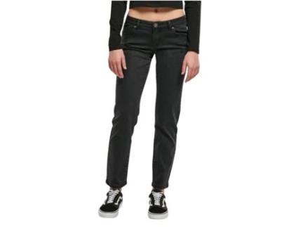Jeans de Mulher URBAN CLASSICS Alta Direita Preto (29)