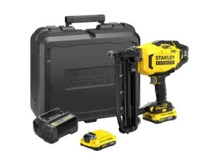 STANLEY - Pregador de acabamento STANLEY V20 Li-Ion 18V 16Ga com 2 baterias de íons de lítio 2Ah, carregador 2A e maleta de transporte Pregador de acabamento STANLEY V20 Li-Ion 18V 16Ga com 2 baterias de íons de lítio 2Ah, carregador 2A e maleta de transporte