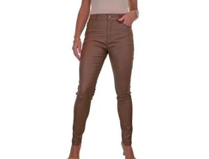 Jeans de Mulher PAULO DUE High Rise Coated Castanho (46)