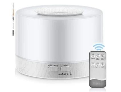 Difusor de Aromas VANJL 500Ml Humidificador Branco Controle Remoto