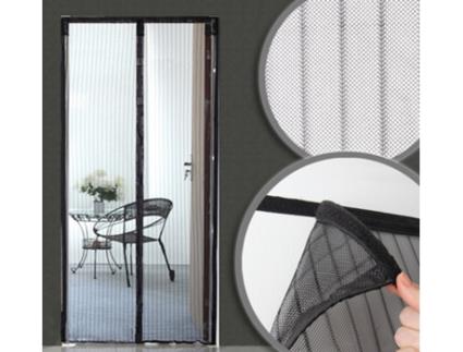 Cortina mosquiteira magnética para portas - L 130 x A 215 cm - Preto