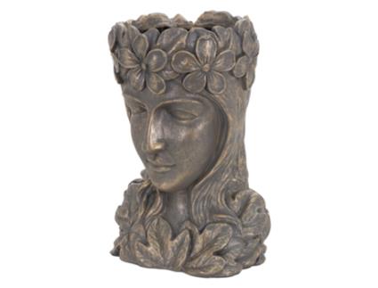 Planta Cabeça Mulher Pote 21X16X32 Cm Polyresin Bronze ML-DESIGN