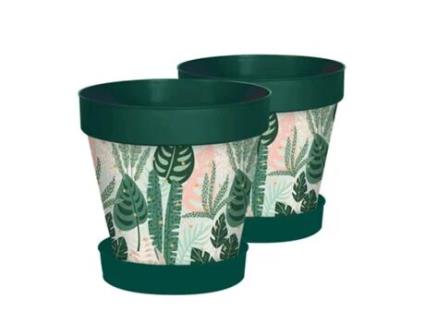 Pack de 2 Conjuntos de Panelas e Pratos para Interior e Exterior Feito de Pp 17 Cm Bolinhas TIENDA EURASIA