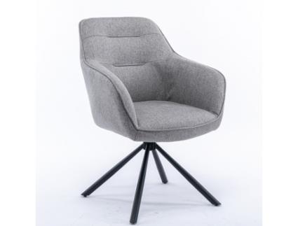 2 Conjunto de Cadeiras de Jantar Cody Cinza 63X61X88 Cm Giratório Tecido Metal CASA VITAL