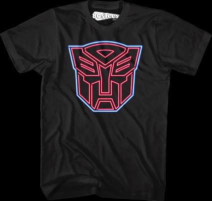 T-Shirt Unissexo DEEPSTONE Neon Autobots Logo Transformers Preto Xxl