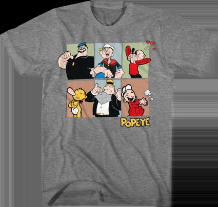 T-Shirt Unissexo DEEPSTONE Classic Characters Popeye Urze Grafite Xxxl