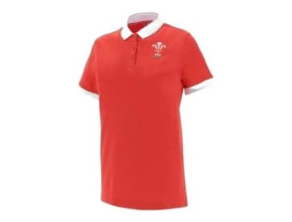 Camisa de Mulher para Rugby MACRON Pólo Pays Galles Xv Merch Cânhamo Vermelho (L)