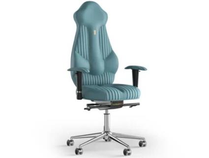 Cadeira de Escritório Ergonómica KULIK SYSTEM Costura Imperial PU Couro (Azul -130x50x50cm)