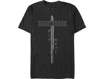 T-Shirt Unissexo DEEPSTONE Mandalorian Darksaber Star Wars Preto L