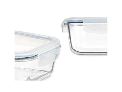 Lancheira Transparente Silicone Vidro de Borosilicato 640 ml 18,3 x 6,2 x 13,7 cm (24 Unidades)