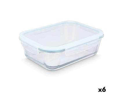 Lancheira Transparente Silicone Vidro de Borosilicato 2,8 L 29,5 x 9 x 22,8 cm (6 Unidades)