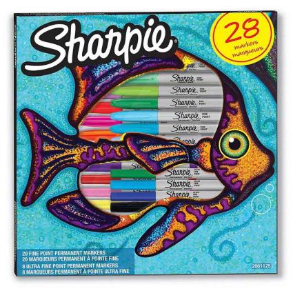 Permanent Marker Set 28 Colors Fish