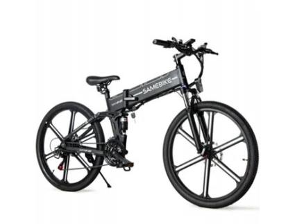 Bicicleta Elétrica Preta (Velocidade Máxima: 30Km/h - Alcance: 100Km) SAMEBIKE LO26 II