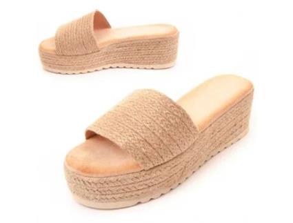 Sandálias Tacão de Mulher BOZOOM Confortável Montevita Beige Bege (38)