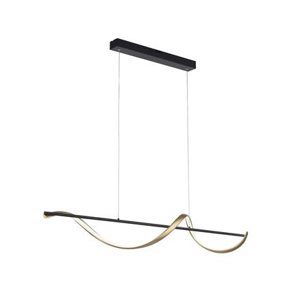 Smart hanging lamp dark gray with gold incl. LED dimmable in Kelvin - Marianne