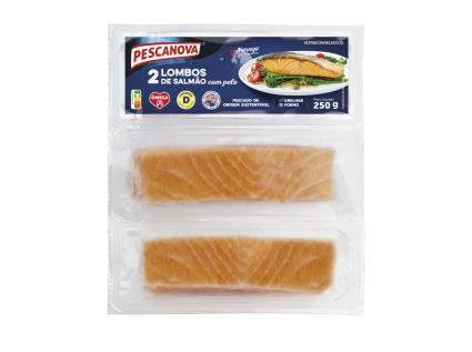 Lombos De Salmão Pescanova Com Pele 250g (2un)